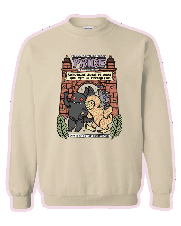 Unisex Crewneck Sweatshirt with 2025 Pride on the Plaza Design