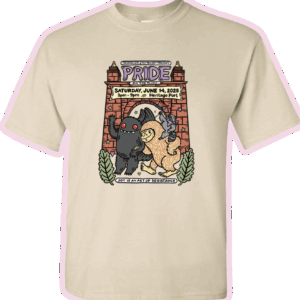Short Sleeve Unisex T-Shirt with 2025 Pride on the Plaza Design