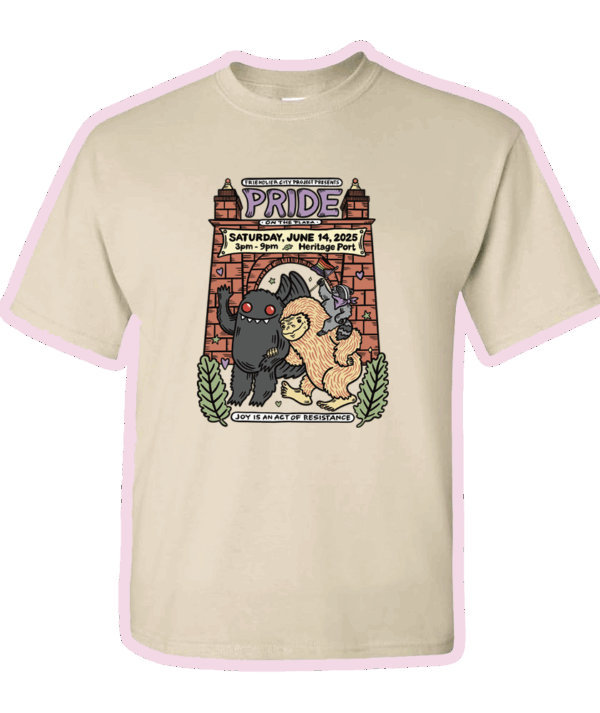 Short Sleeve Unisex T-Shirt with 2025 Pride on the Plaza Design